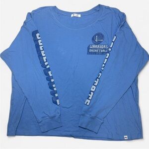 47 Brand Golden State Warriors Basketball Blue LS Tee NWOT